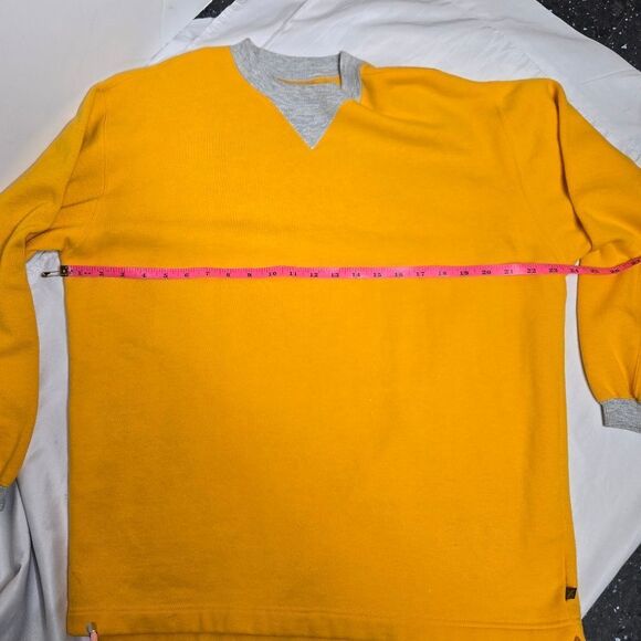 VINTAGE 80s Esprit spellout golden yellow crew neck boxy sweater sweatshirt M - Picture 10 of 10